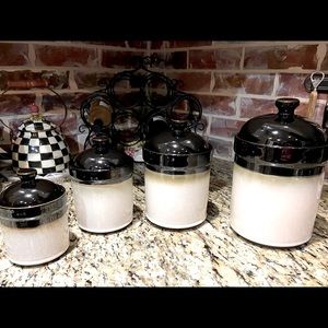 Four (4) Piece Ceramic Kitchen Canister Set